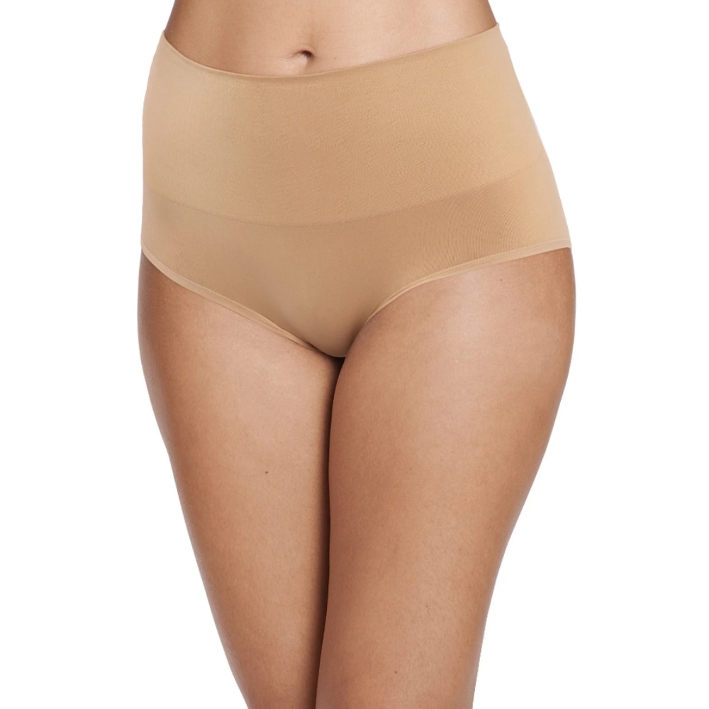 Jockey Essentials Women's Size XL Tummy Smoothing Mid-Waist Brief Tan Fits NWT